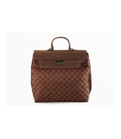 Bolso Mochila Solapa Plisado Trenza Christine