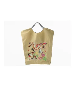 Bolso Plegable Bordado Tropical Bolsos Plegable