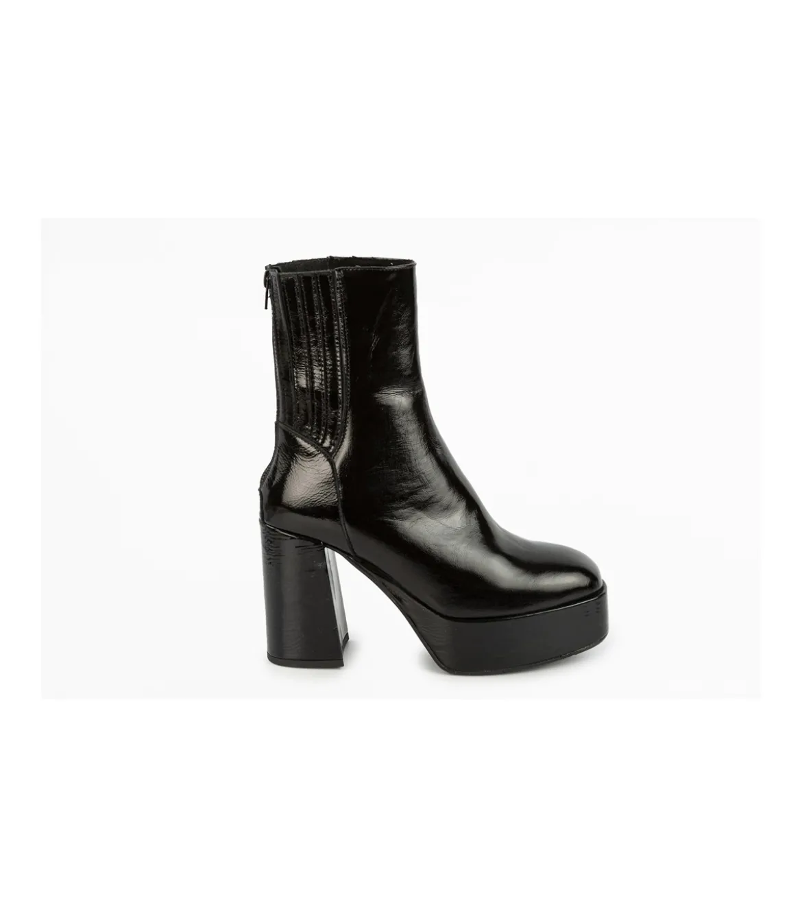 Botin Con Tacon Charol Mauve