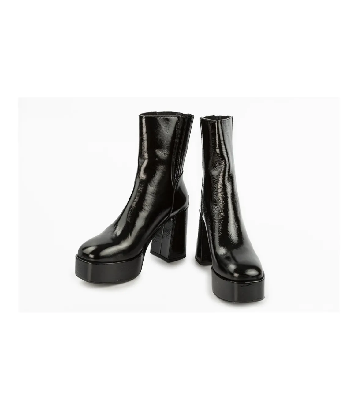 Botin Con Tacon Charol Mauve