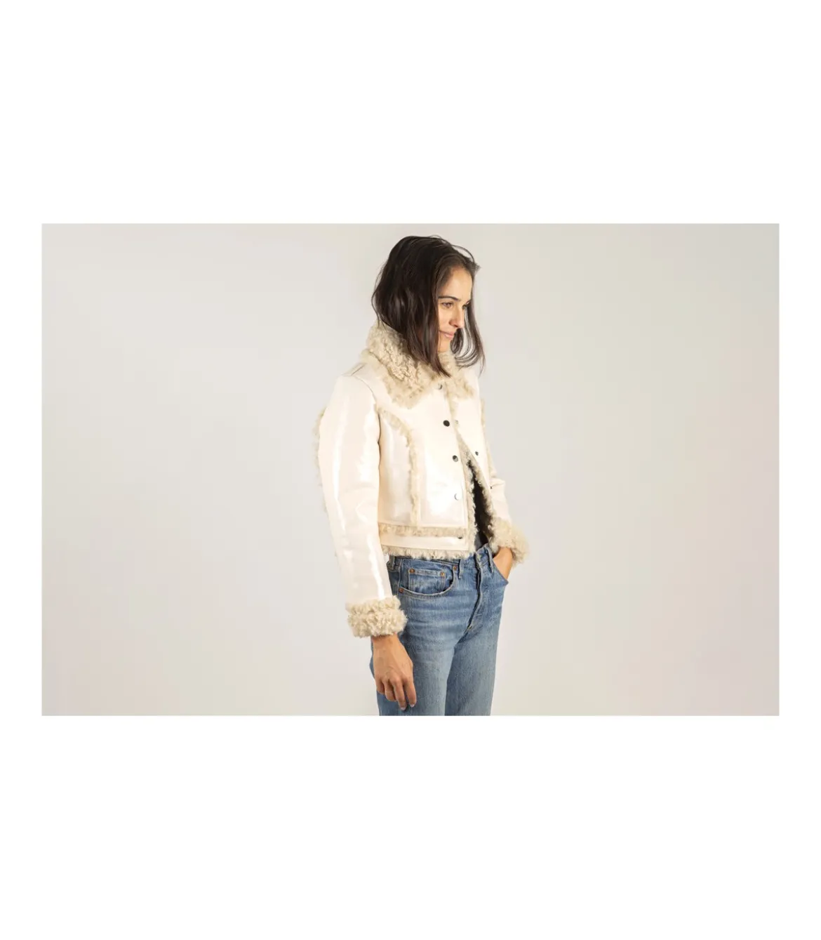 Chaqueta Corta Charol Reversible