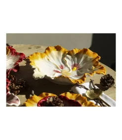 Fuente Plato Flor Pintado A Mano Diametro 28cm Love&home