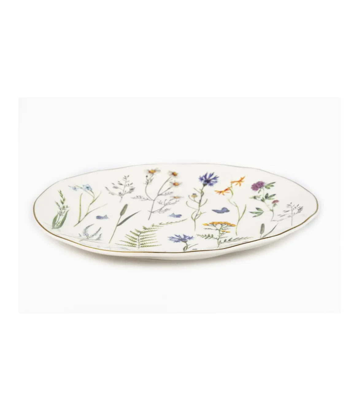 Plato Ovalado Filo Dorado 26cm Love&home