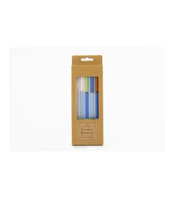 Set De 4 Pajitas Tricolor Con Cepillo Love&home