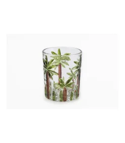 Set De 2 Vasos 8x8x10cm Pintado A Mano Palmeras Love&home